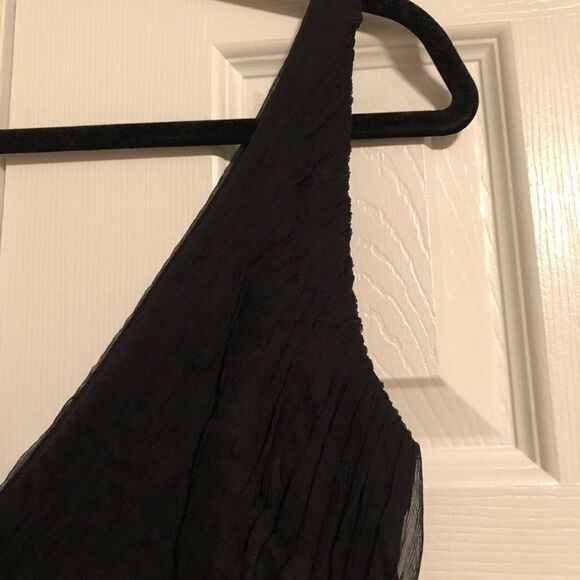 Tadashi Collection Black Silk Tea Length Dress - Picture 4 of 9